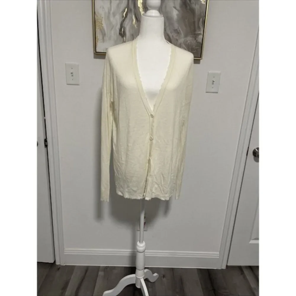 Helmut Lang 100% Wool V-neck Button Down Cardigan